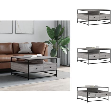 Table basse sonoma gris 90x50x40 bois d'ingénierie | Leroy Merlin