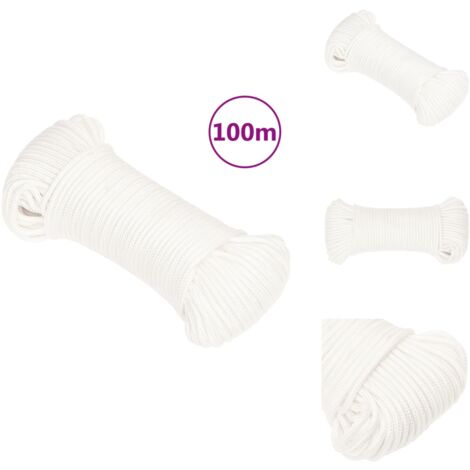 DQ-PP Corde En Polypropylène - 8 Mm - 50 M - Blanc - Corde En