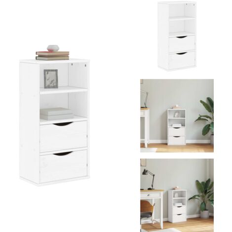 VidaXL Armoire Latérale ODDA En Pin Massif 40x24x79 Cm – Meuble Rangement Cuisine Salon Avec 2 Compartiments