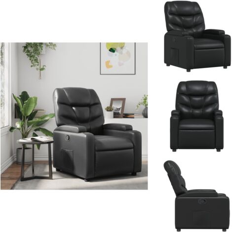 Inclinable Fauteuil inclinable Noir Similicuir - Fauteuil Inclinable - Fauteuil ...