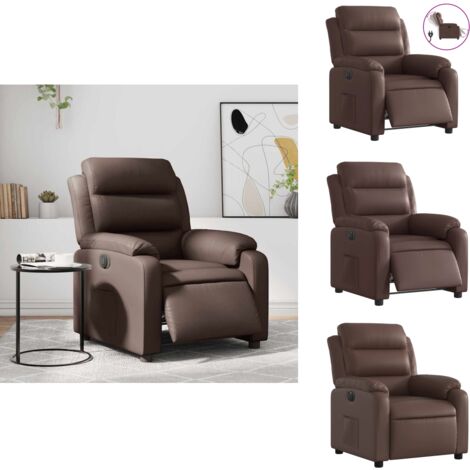 Fauteuil de relaxation électrique en microfibre marron - HAYES | Maison et Styles