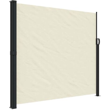 VidaXL Auvent Latéral Rétractable 200x500 Cm - Écran D'Intimité Jardin Terrasse Balcon, Résistant UV Noir