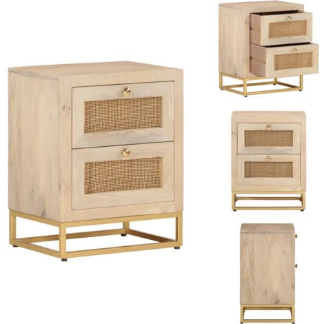 Table de chevet Kusel Vical en Fer et bois de Manguier 55x38x60cm | UK Table de chevet Kusel Vical en Fer et bois de Manguier 55x38x60cm | UK
