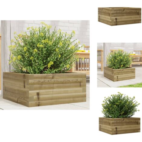 Jardinire 50x50x23 cm bois de pin imprgn - Jardinire En Bois - Pot De  Fleurs Extrieur - Jardinire Terrasse - Jardin Design - Bac Plante
