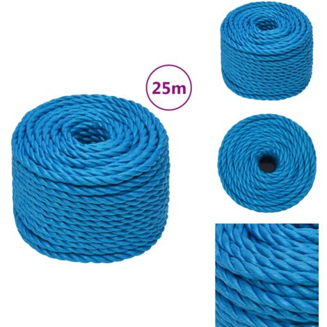 Corde Polypropylène Tressée Bleue - Diamètre 16 Mm - Rope PP Résistante - Pour Extérieur