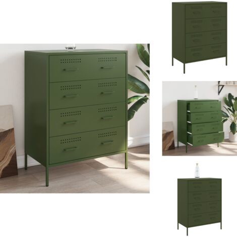Buffet Vert Olive 101,5x39x73,5 Cm Acier Laminé à Froid VidaXL | Leroy Merlin