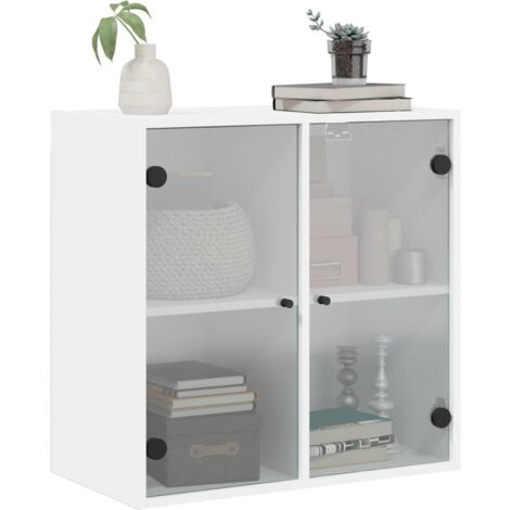 Armoire murale avec portes en verre blanc 35x37x100 | Leroy Merlin