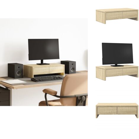 Vicco Support De Moniteur "Tomy", Anthracite/chêne Doré, 80 X 12 Cm