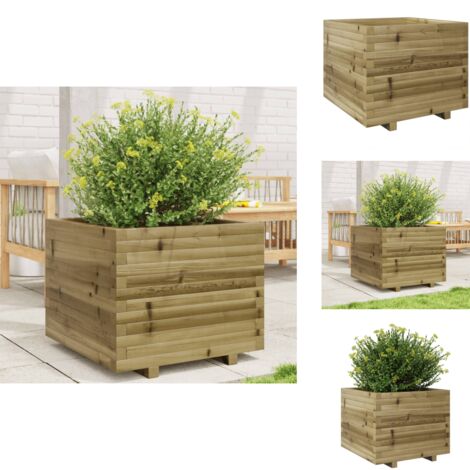 Jardinière, Bac à Fleurs, Pot De Fleurs 50x50x26,5 Cm Bois De Pin Imprégné - Gamm Vert