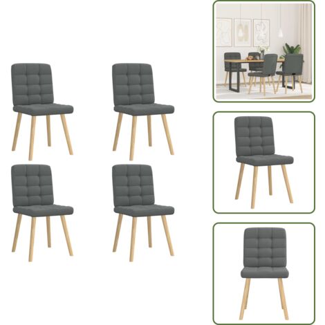 Lot de 4 Chaises à manger | Chaise de salle à manger Gris foncé Velours
