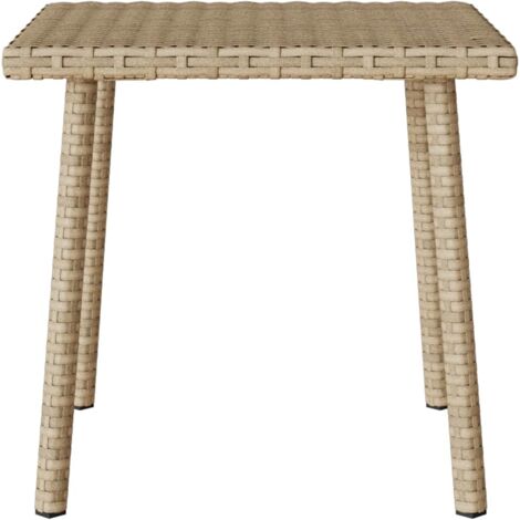 Table Basse Pliante Jardin En Rotin PE | 60x40x40 Cm, Charge 45 Kg | Structure Acier, Pieds Réglables - Marron - 10