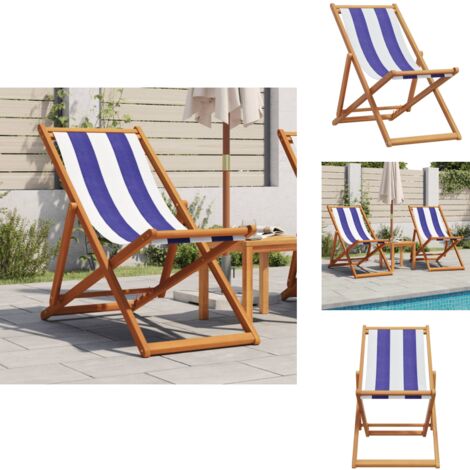 Set De 2 Mini Chaises De Plage Pliantes En Bois – Rayures Rouges Et Bleues – Pour Maison De Poupée Ou Décoration (échelle 1/12)