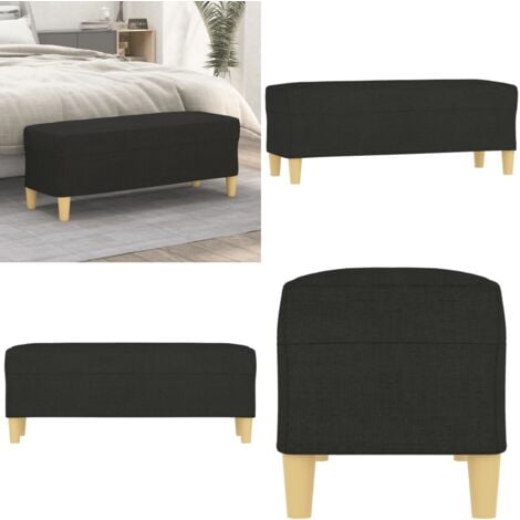 Banc Noir 100x35x41 cm Tissu - Banc Design - Banc Moderne - Banc Entrée - Banc Salle À Manger - Banc Chambre - Home & Living