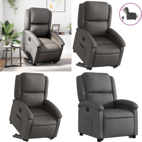 Fauteuil inclinable électrique gris similicuir - Fauteuil Inclinable