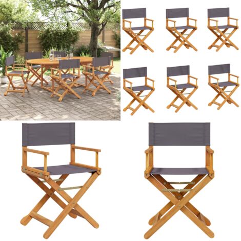 Chaises Style Réalisateur Chaises Réalisateur Pliantes VidaXL Lot De 2 - Bois Acacia, Tissu Gris, 110kg Charge Chaise Pliante Extérieur Camping Chaises Style Réalisateur Chaises Réalisateur Pliantes VidaXL Lot De 2 - Bois Acacia, Tissu Gris, 110kg Charge Chaise Pliante Extérieur Camping