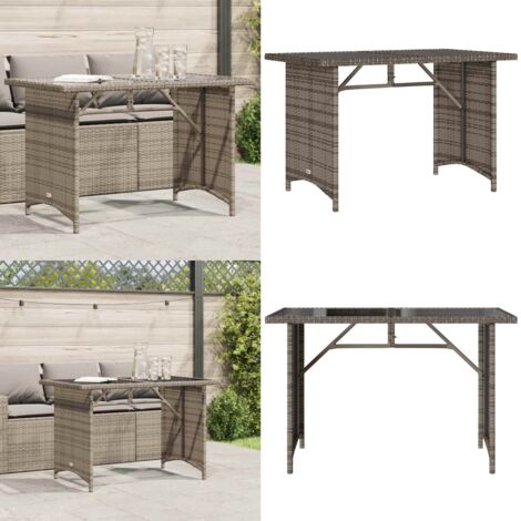 The Living Store Table De Jardin Avec Dessus En Bois Gris 110x68x70 Cm Rotin Table De Jardin Mobilier De Jardin Table Exterieure Table En Bois Table Rotin 86159287
