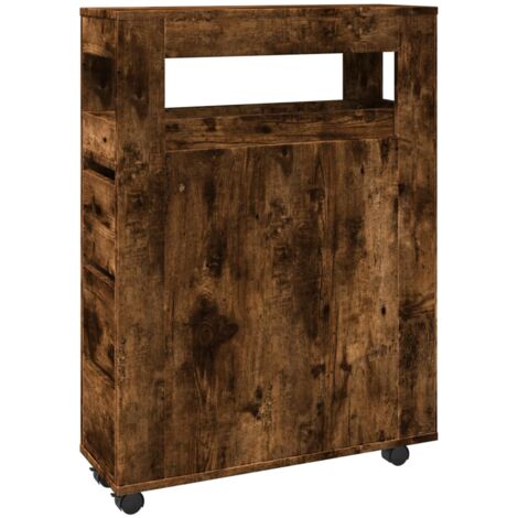 Meuble étroit De Salle De Bain à Roulettes Noir | Leroy Merlin