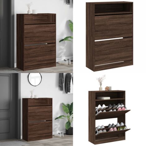 COSTWAY Meuble à Chaussures Pliable à 5 Cubes, Roulettes Amovibles, Lot De 5 Bacs De Rangement Empilables, Portes Rabattables - Maison