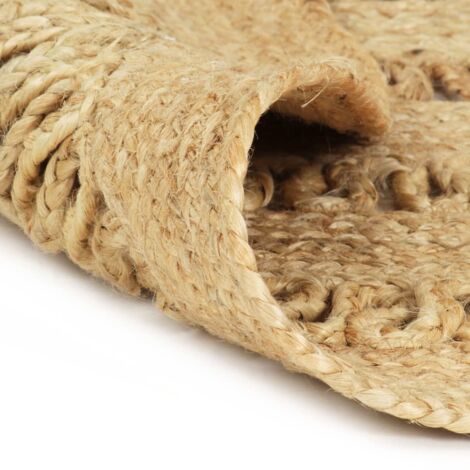 Tapis En Jute VidaXL 122x183 Cm - Tissé Main, Style Bohème, Naturel, Pour Salon Déco