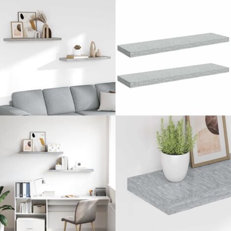 Modul'Home - Étagère Flottante MDF Gris Anthracite 50 X 22,8 X 3,4 Cm - Charge Max 10 Kg, Fixations Incluses