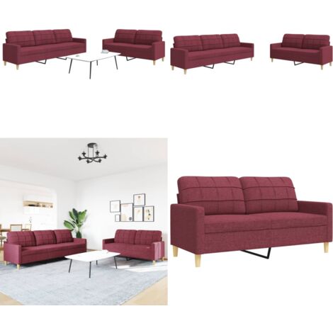 Ensemble Canapé 2 Pièces VidaXL - Cuir Daim Synthétique - Fauteuil + Canapé 3 Places - Style Moderne Salon