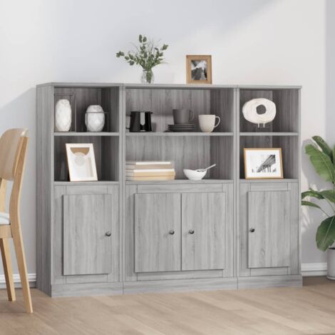Armoire Buffet Shabby Chic Palazzo INT - Blanc Vintage - 102x40x165 Cm - Livré Assemblé
