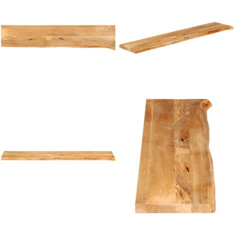 Plateau De Table Bois Massif Manguier 180x30 Cm - Brut, Bord Vivant, Dessus De Table Rustique Pour Rénover Table Salle à Manger Ou Bureau