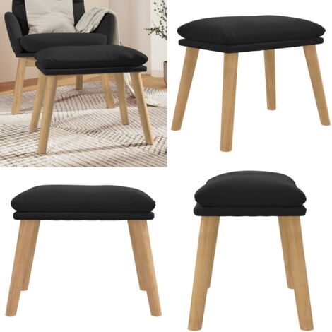 Pouf repose pieds années 50 Vintage Noir Bois