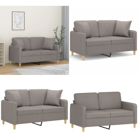 Canapé 3 Places Tissu Chenille – Design Moderne, Dossier Surélevé – Pour Salon, Chambre, Appartement – Couleur Beige