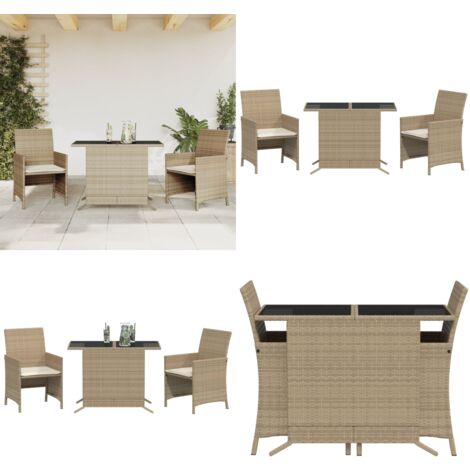 Outsunny Salon De Jardin Bistrot 3 Pièces Pliant - 2 Fauteuils + Table Basse Résine Tressée Et Bois Acacia