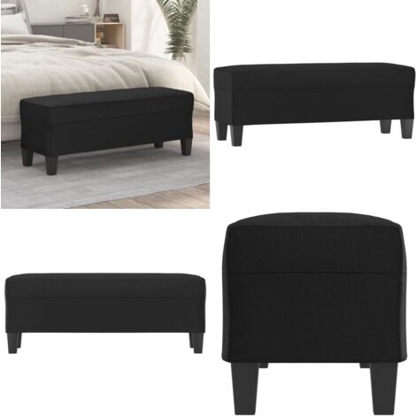 Banc Similicuir Noir 70x30x30 Cm - Rembourrage Mousse, Multifonctionnel, Facile à Nettoyer - Idéal Bout De Lit Ou Siège D'appoint