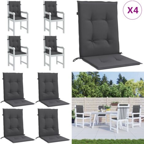 Coussins de chaise de jardin à dossier haut lot de 2 anthracite vidaXL