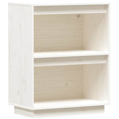 Buffet Blanc En Pin Massif VidaXL - 60x34x75 Cm, Rangement Salon Ou Entrée