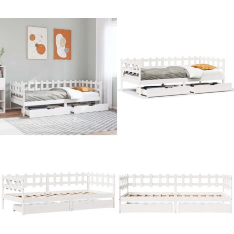 Cadre de lit sans matelas blanc 75x190 cm bois de pin massif vidaXL