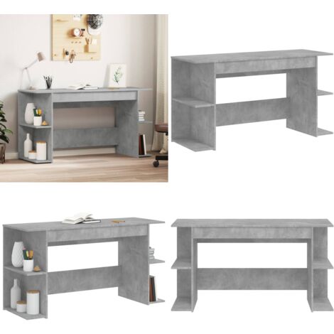 Bureau D'angle Gris Béton 145x100x76 Cm Bois D'ingénierie