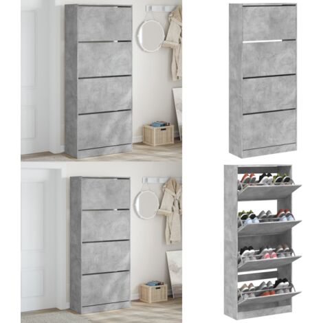 UEV Armoire à Chaussure Inclinable Blanche - 2 Rangements + Étagère Cachée Réglable