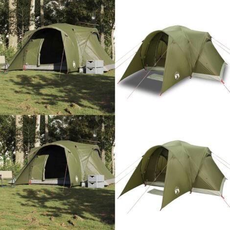 Tonnelle -Tente De Camping à Dôme 4 Personnes Vert Imperméable FR995394