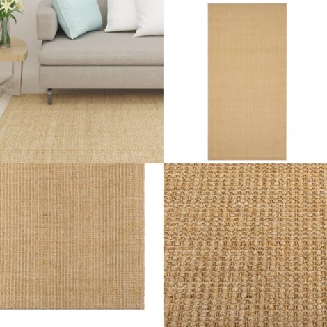 Tapis En Sisal Naturel Finition Gansée 180 X 220 Cm - Inspiration Luxe