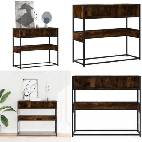 Table Console VidaXL Chêne 200cm - Meuble Industriel Bois Acacia Massif