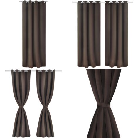 Rideau Occultant 1 Pièce 150x168 Cm - Noir, à Oeillets, Isolation Lumière Et Bruit, Pour Chambre Et Salon