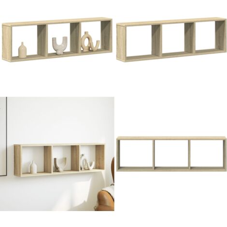 Armoire Murale VidaXL Chêne Sonoma 60x60cm - Meuble Flottant Rangement Salon - Bois Ingénierie