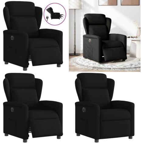 Fauteuil Inclinable électrique VidaXL - Dossier Et Repose-pieds Réglables, Tissu Noir, Pour Salon