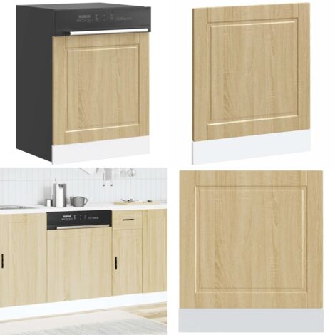 VidaXL Lucca Black Dishwasher Panel - Engineered Wood Protection - View #8