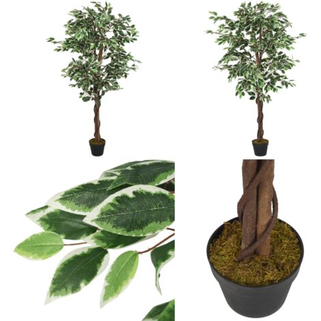 Arbre Artificiel Ficus 160 Cm Avec Mousse | Plante Verte Artificielle Grand Format | Décoration Intérieure Et Extérieure, Réaliste, Entretien Facile