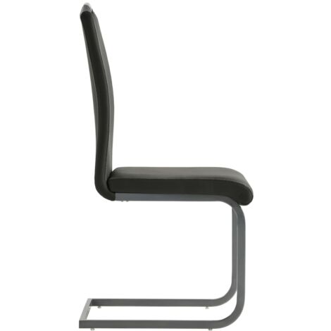 Lot De 4 Chaises Cantilever Design Noir, Simili Rembourré – Eris-car
