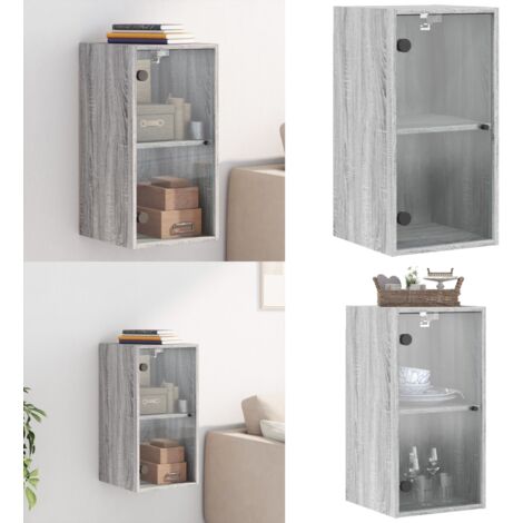 Armoire Murale Vintage Avec Porte Vitrée - 3 étagères, Porte-serviettes, Dimensions 63x60x18 Cm, Bois Naturel Meuble Salle De Bain Suspendu