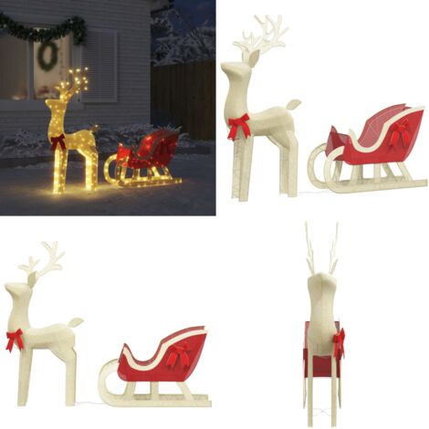 Famiglia Renne Natalizie 390 Led da giardino Bianco Caldo fisso 3 pezzi