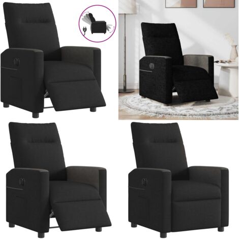 Fauteuil Inclinable électrique Relax Avec Repose-pieds - Tissu Noir - Salon Et Séjour