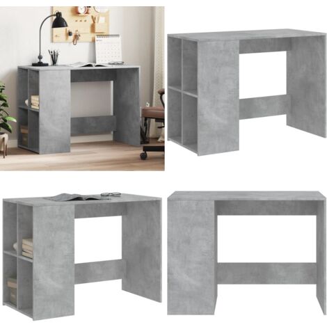 Bureau gris béton 102x50x75 cm bois d'ingénierie - Bureau Gris - Bureau ...
