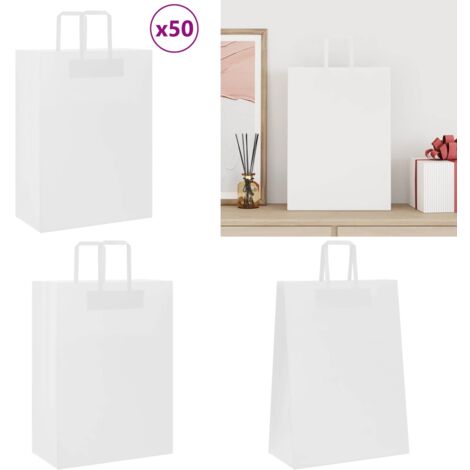 Sabco Lot De 80 Sacs De Transport Robustes En Plastique Blanc Avec Poignées - Idéal Courses Et Congélateur